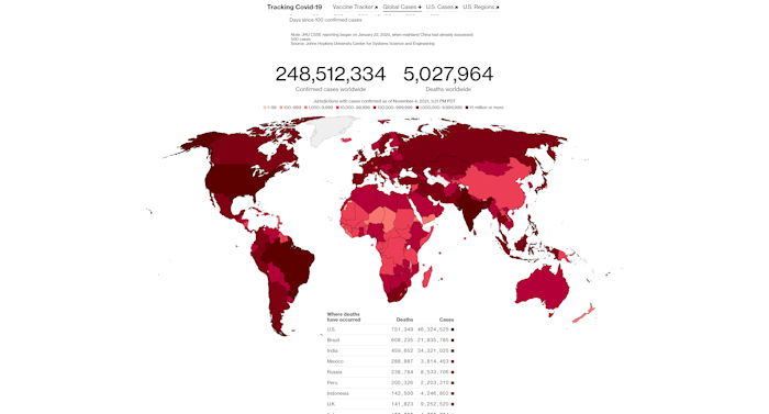 Bloomberg Mapping the Coronavirus screenshot